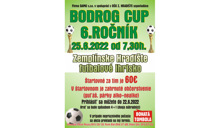 Pozvánka na 6. ročník Bodrog Cup-u
