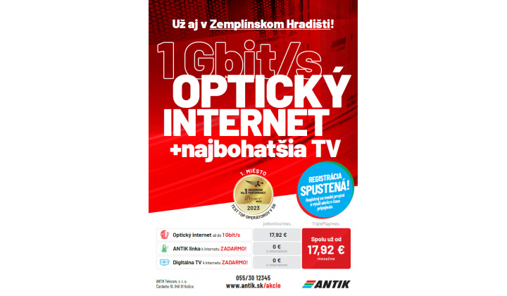 ANTIC Telecom - Optický internet + TV