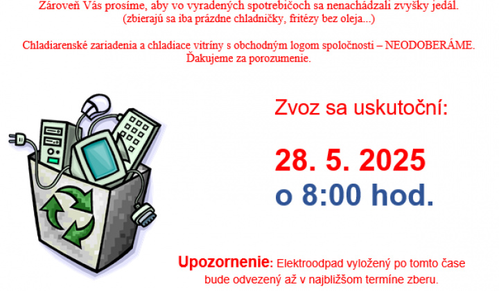 Fotka - Zvoz nefunkčných elektrospotrebičov