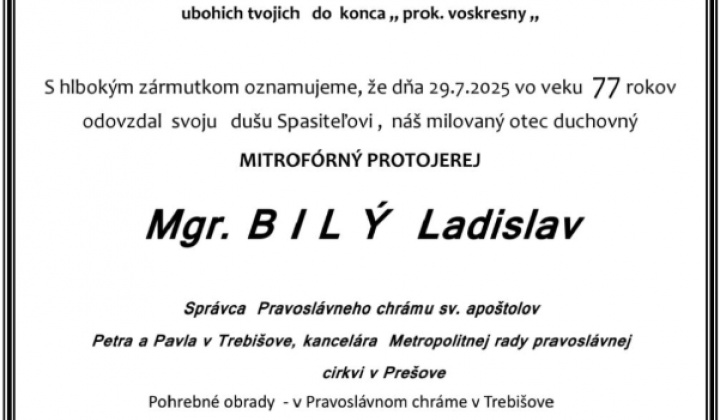Fotka - Parte - Mgr. Ladislav Bilý