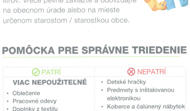 Fotka - Zber textilného odpadu - pomôcka pre správne triedenie