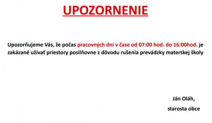 Fotka - Upozornenie