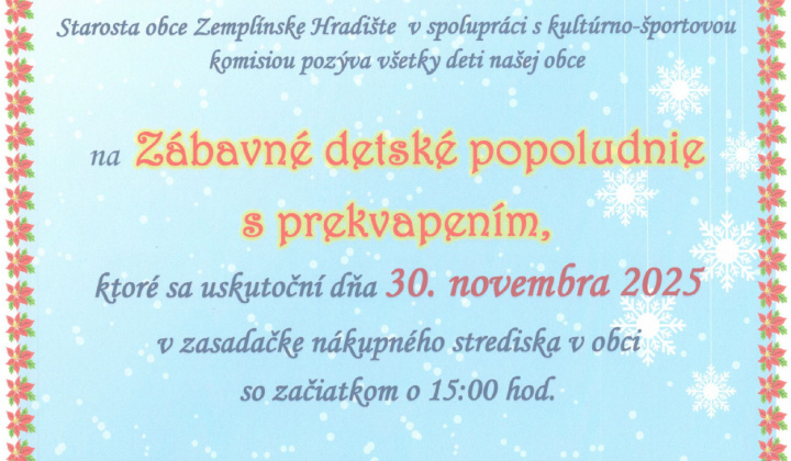 Fotka - Zábavné detské popoludnie s prekvapením